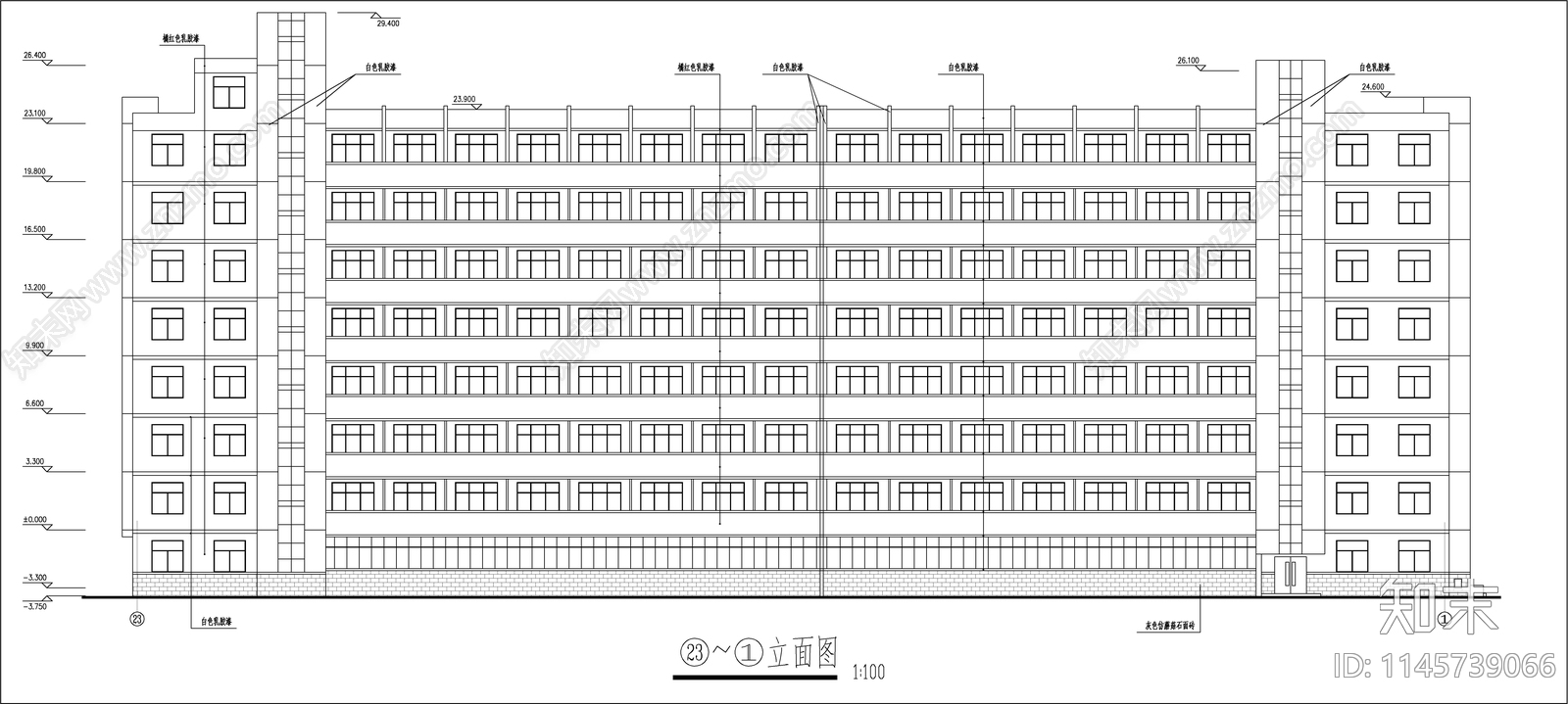 大学学生公寓建筑cad施工图下载【ID:1145739066】