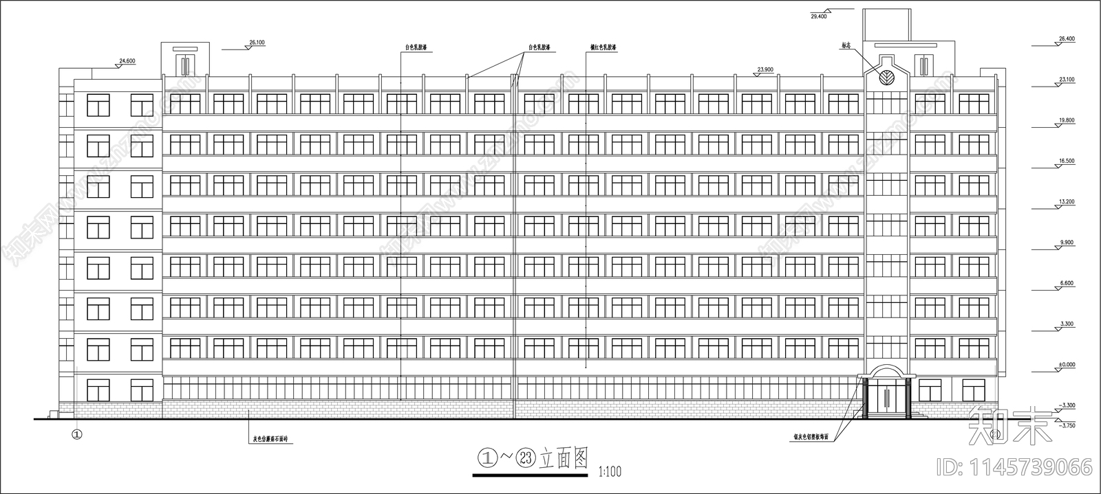 大学学生公寓建筑cad施工图下载【ID:1145739066】