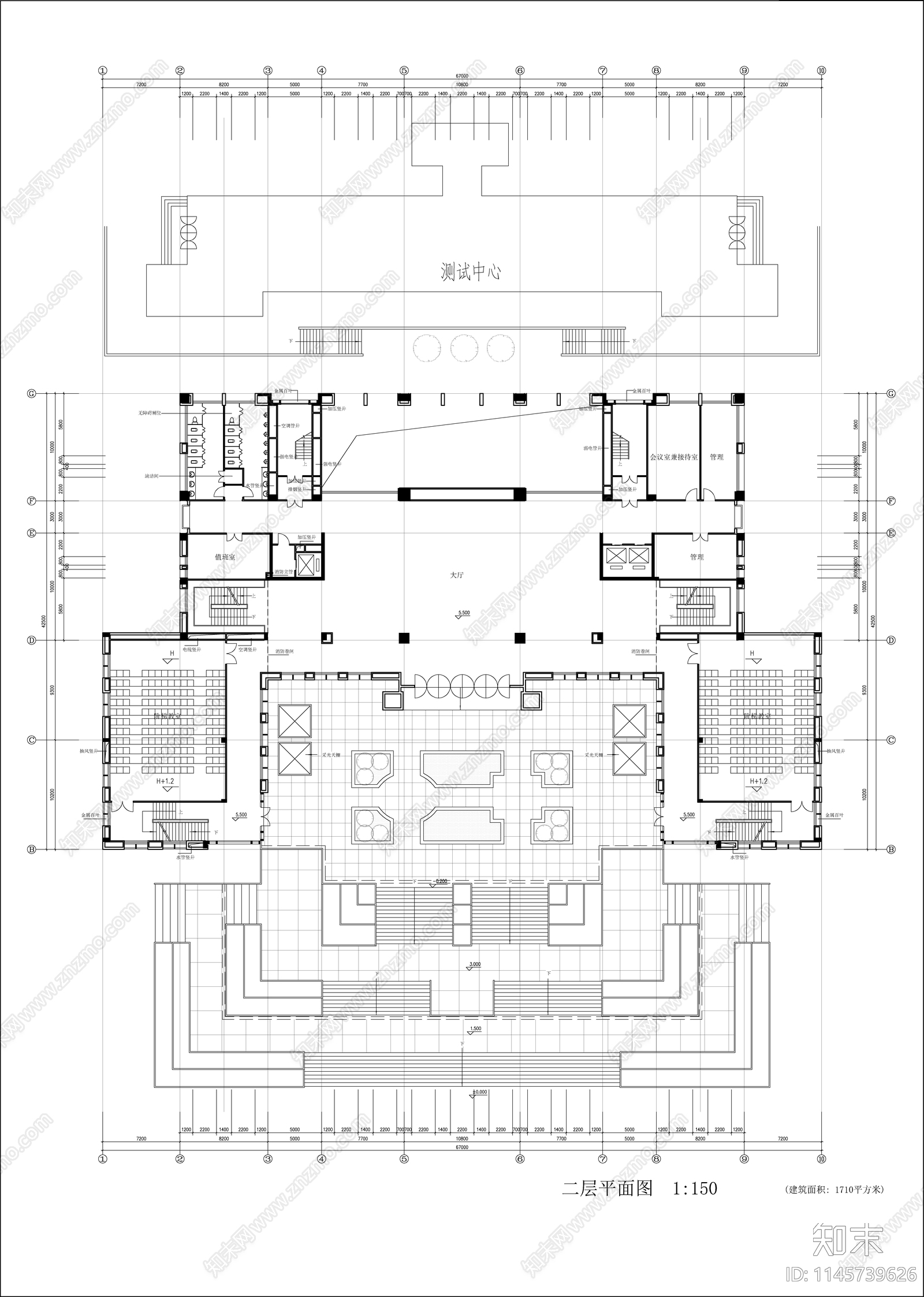 大学技术科学楼建筑cad施工图下载【ID:1145739626】