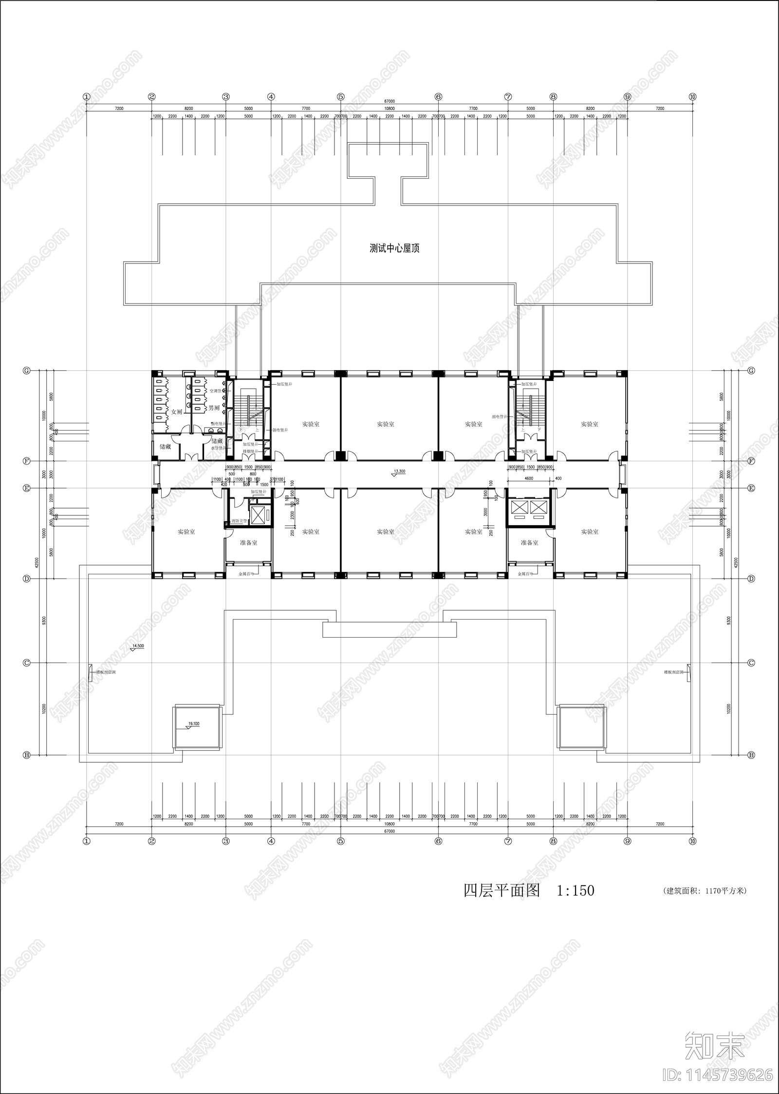 大学技术科学楼建筑cad施工图下载【ID:1145739626】