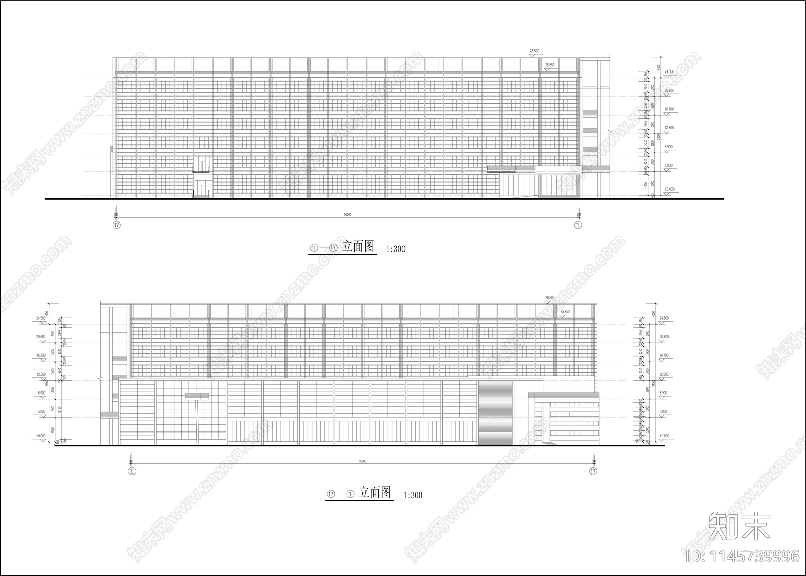 农业大学人文馆社科楼建筑cad施工图下载【ID:1145739996】