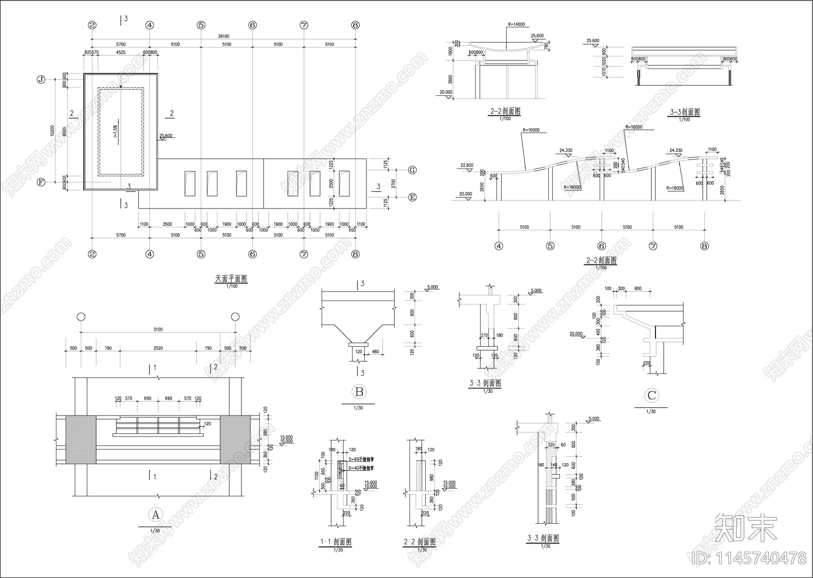 学校教学楼建筑cad施工图下载【ID:1145740478】