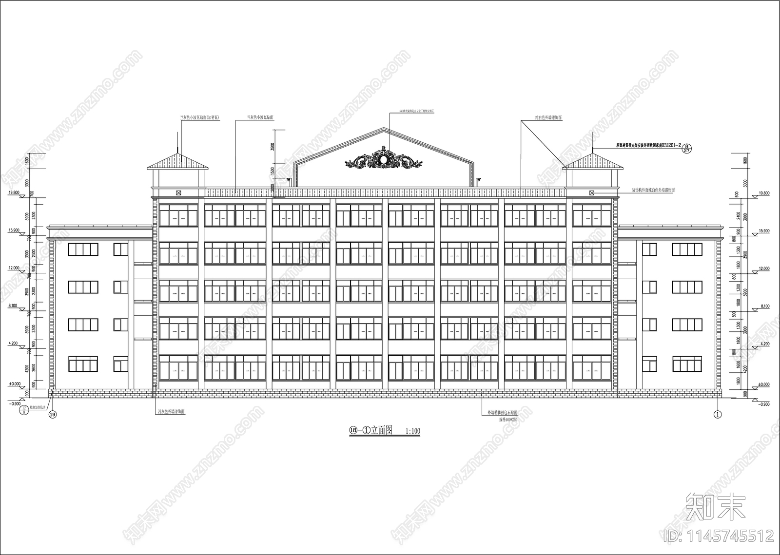 卫生学校实验楼建筑cad施工图下载【ID:1145745512】