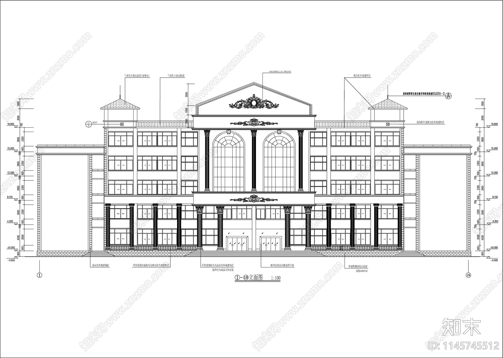 卫生学校实验楼建筑cad施工图下载【ID:1145745512】