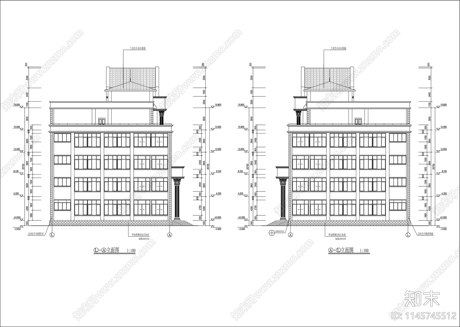 卫生学校实验楼建筑cad施工图下载【ID:1145745512】