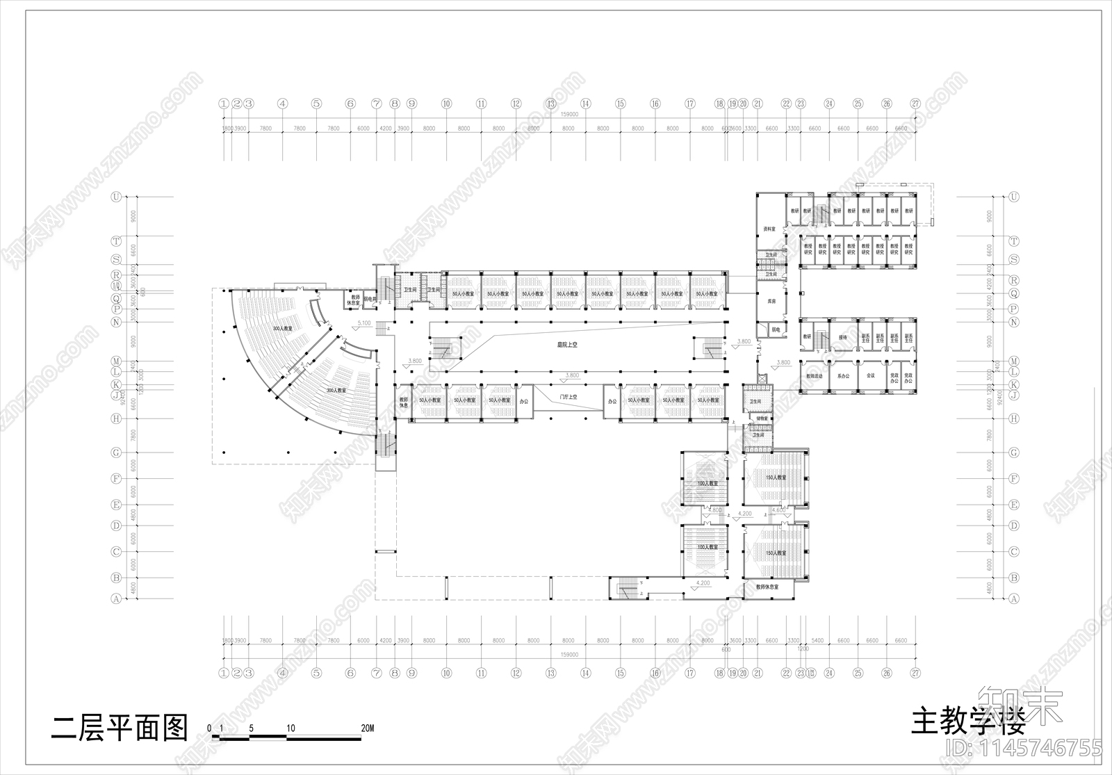 学校教学楼建筑图cad施工图下载【ID:1145746755】