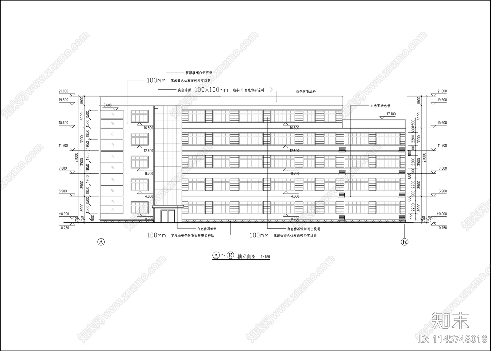 大学教学楼建筑图cad施工图下载【ID:1145748018】