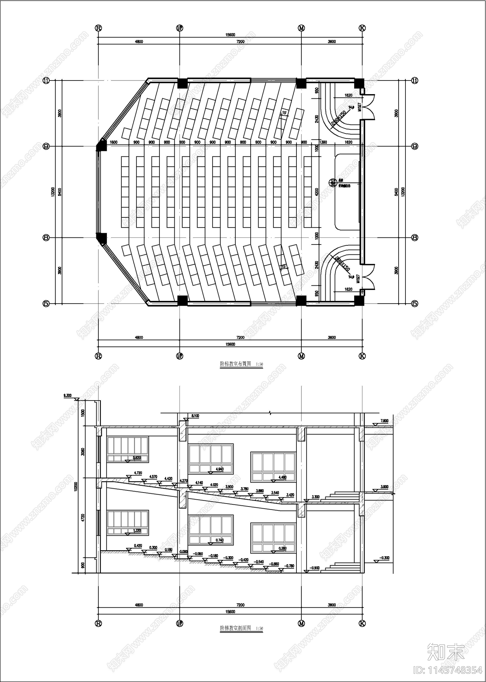 教学楼建筑节点cad施工图下载【ID:1145748354】