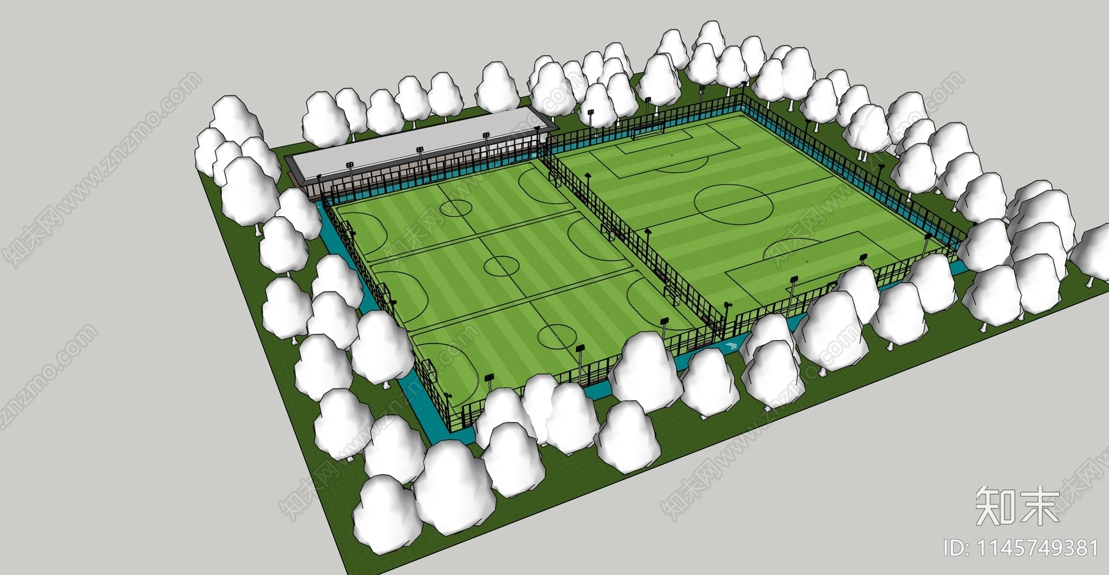 现代足球场SU模型下载【ID:1145749381】