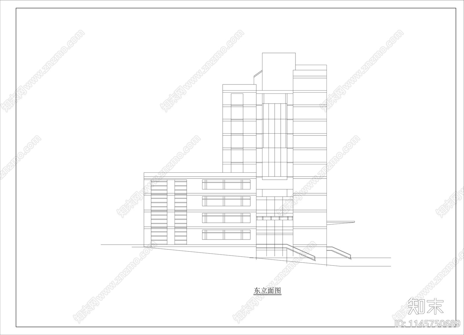 全套高校综合楼图纸cad施工图下载【ID:1145750689】