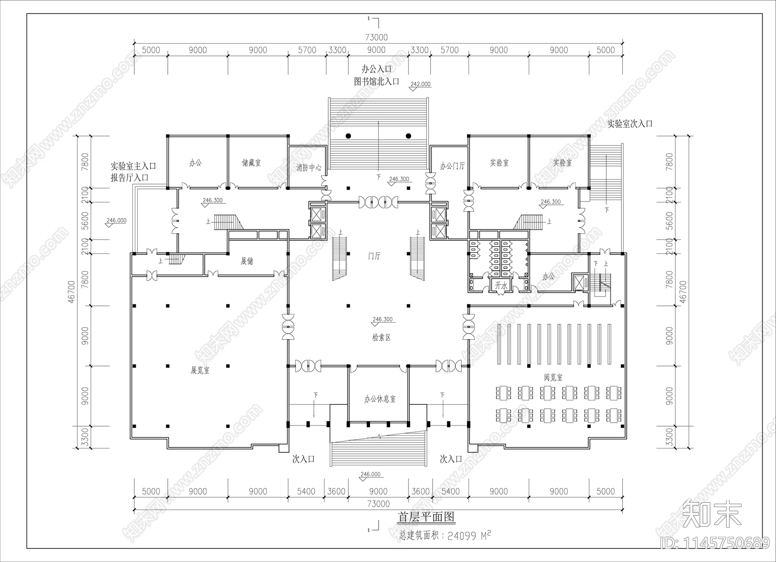 全套高校综合楼图纸cad施工图下载【ID:1145750689】