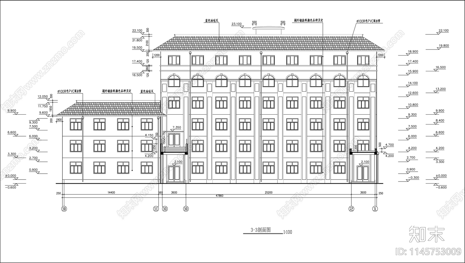 学校综合楼建筑cad施工图下载【ID:1145753009】