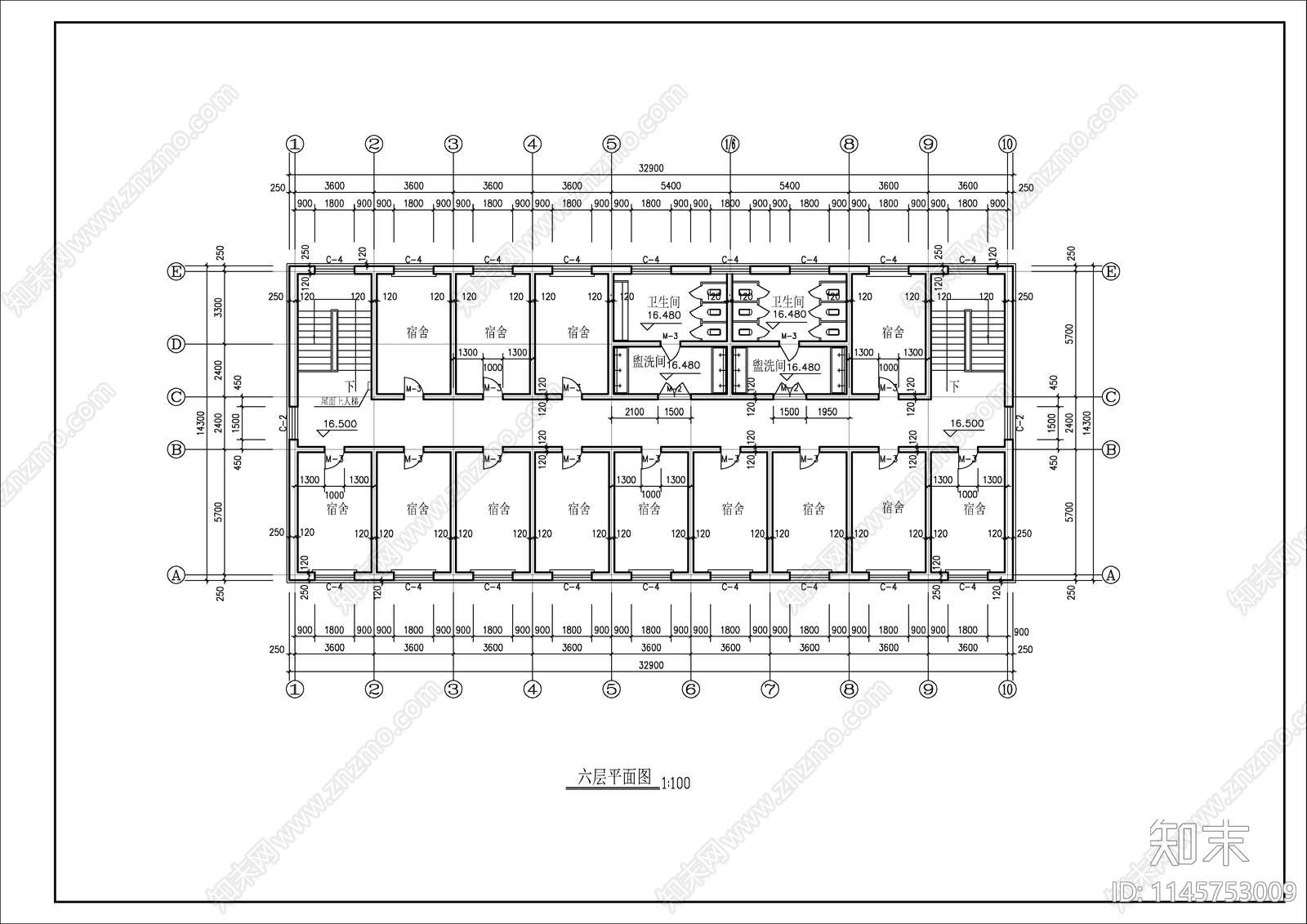 学校综合楼建筑cad施工图下载【ID:1145753009】