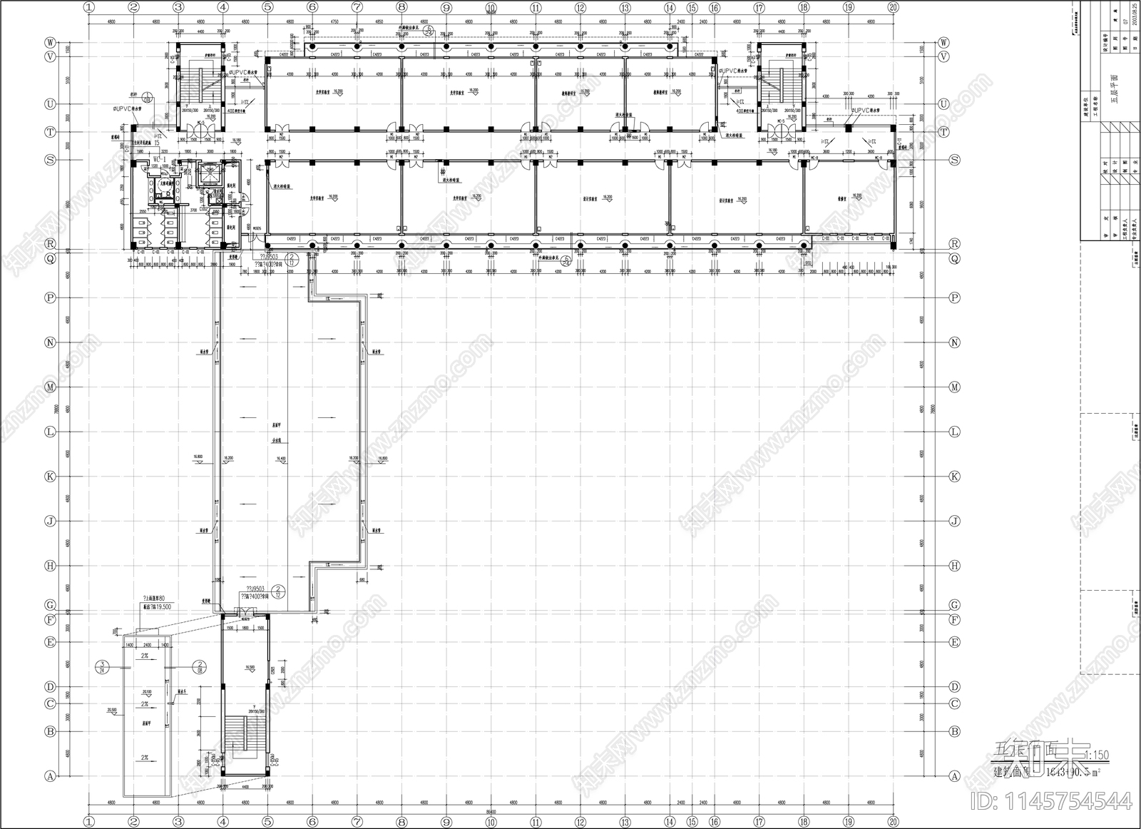 大学教学楼建筑cad施工图下载【ID:1145754544】