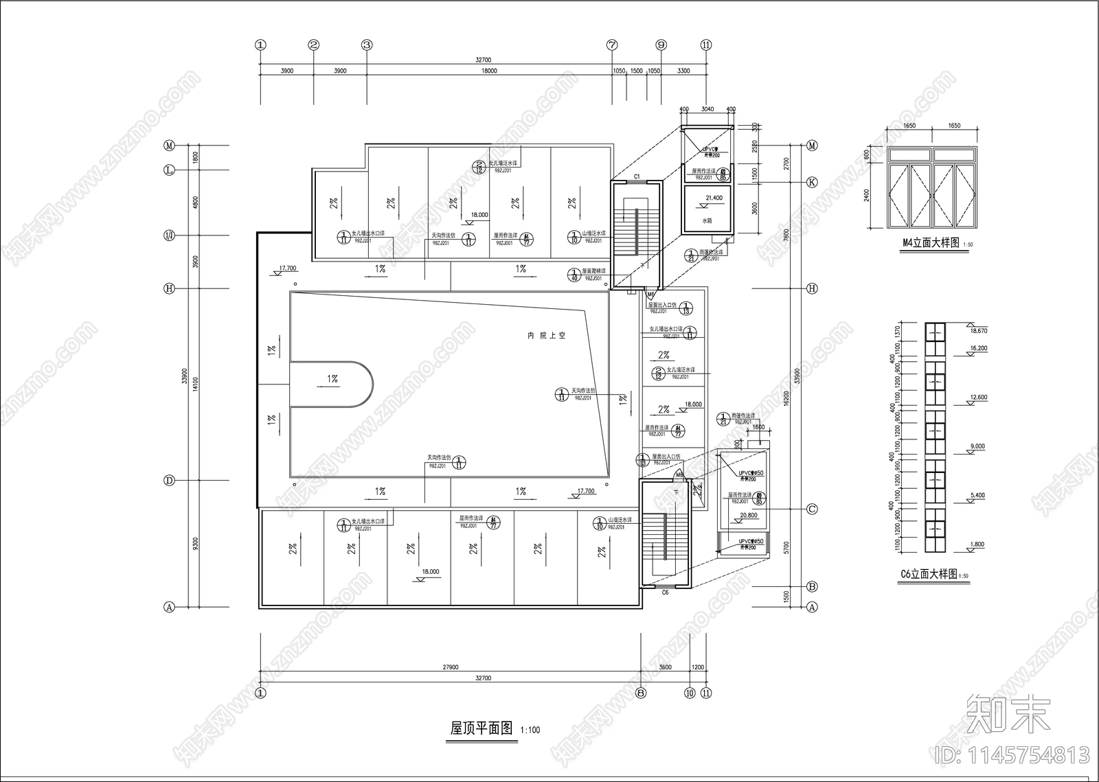医学院教学楼建筑cad施工图下载【ID:1145754813】