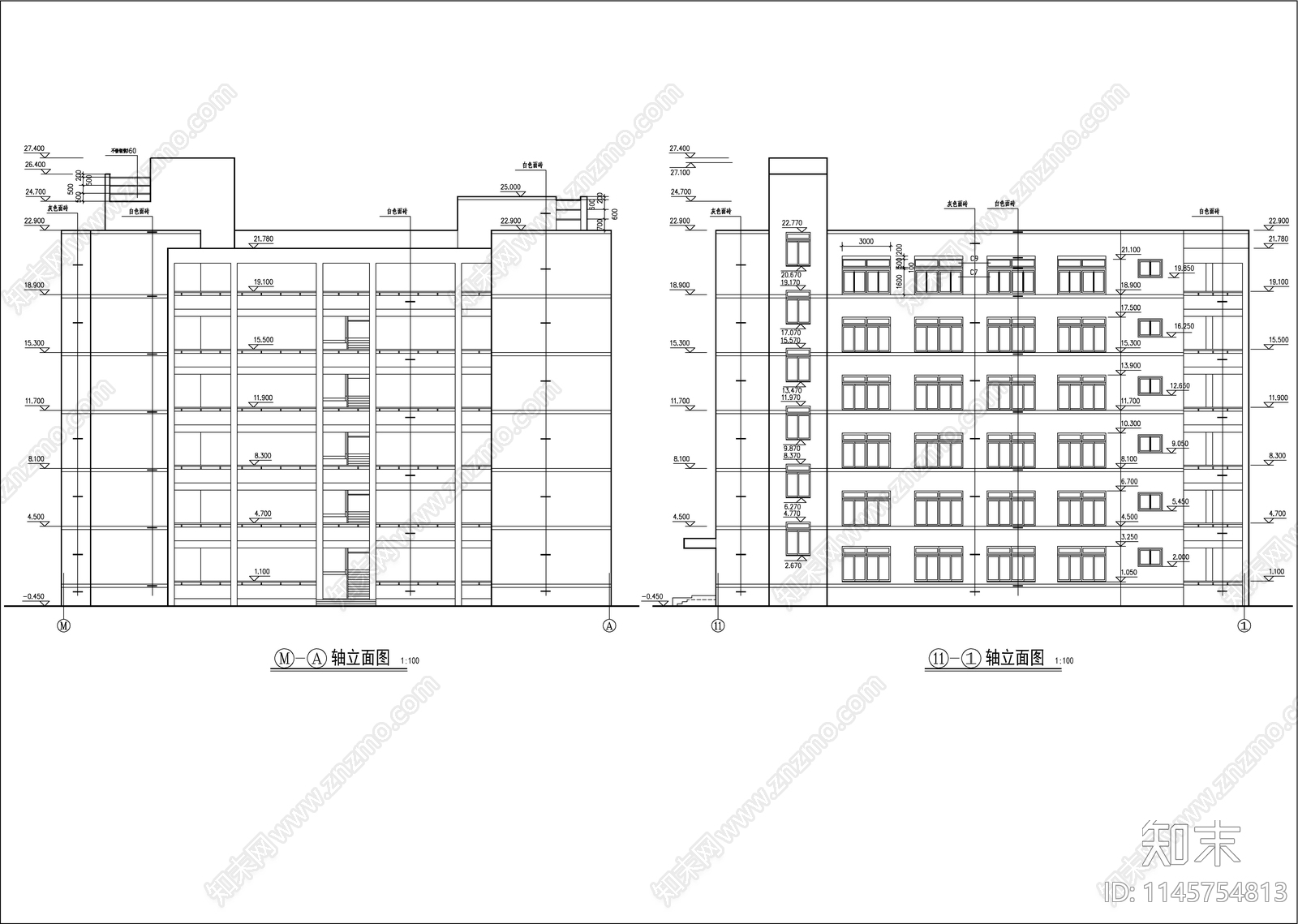 医学院教学楼建筑cad施工图下载【ID:1145754813】
