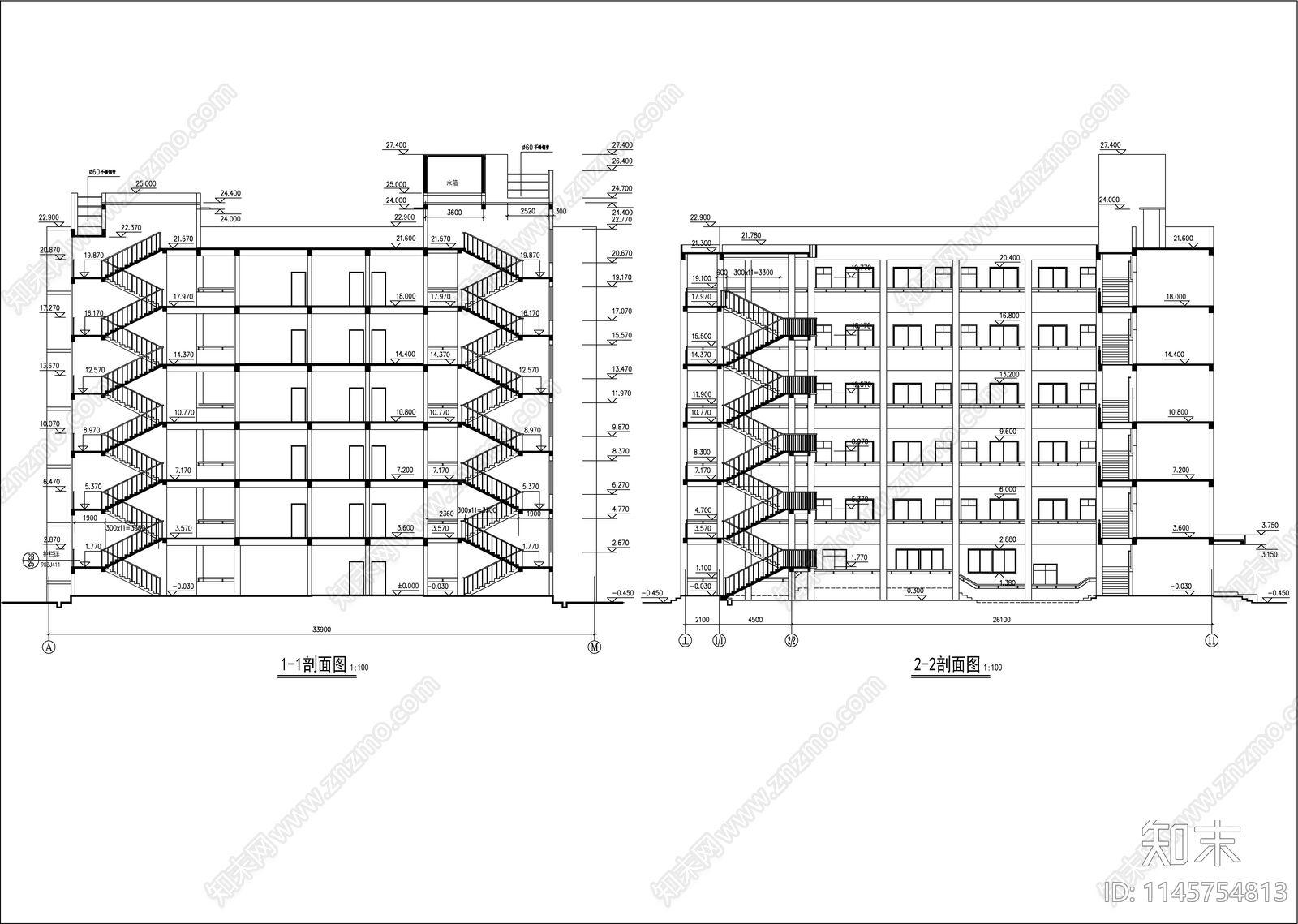 医学院教学楼建筑cad施工图下载【ID:1145754813】