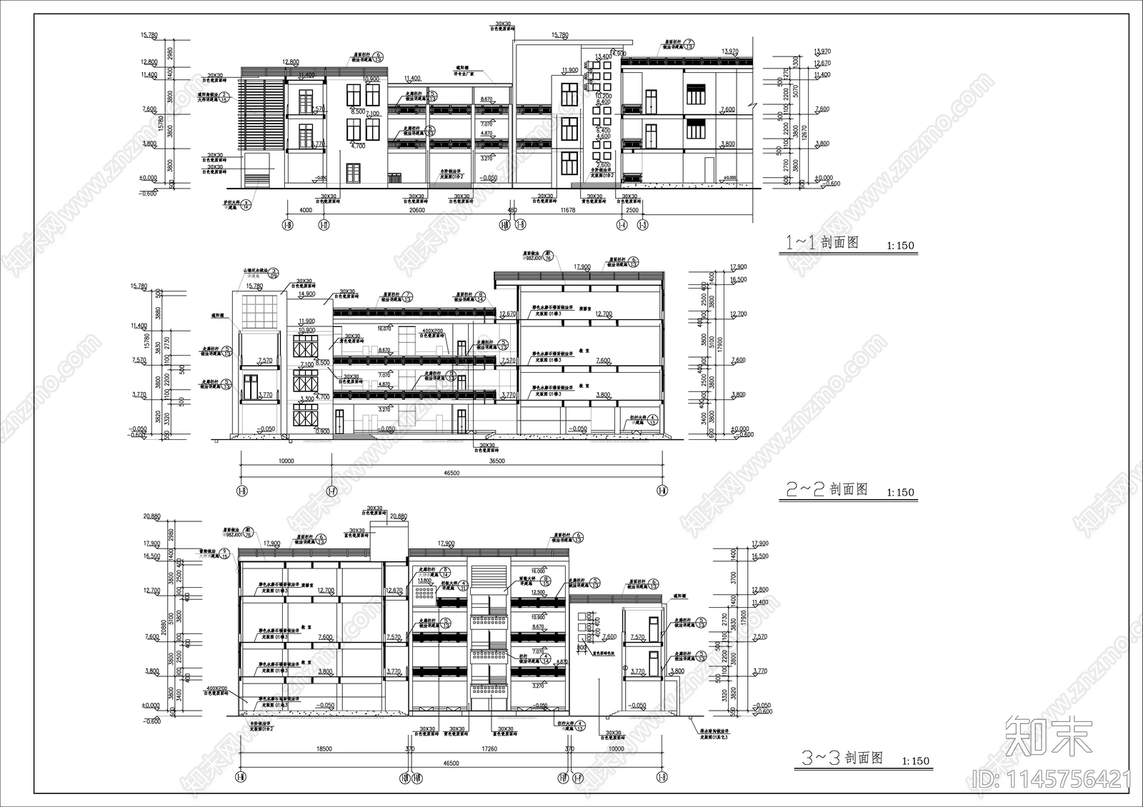 学校艺术楼建筑cad施工图下载【ID:1145756421】