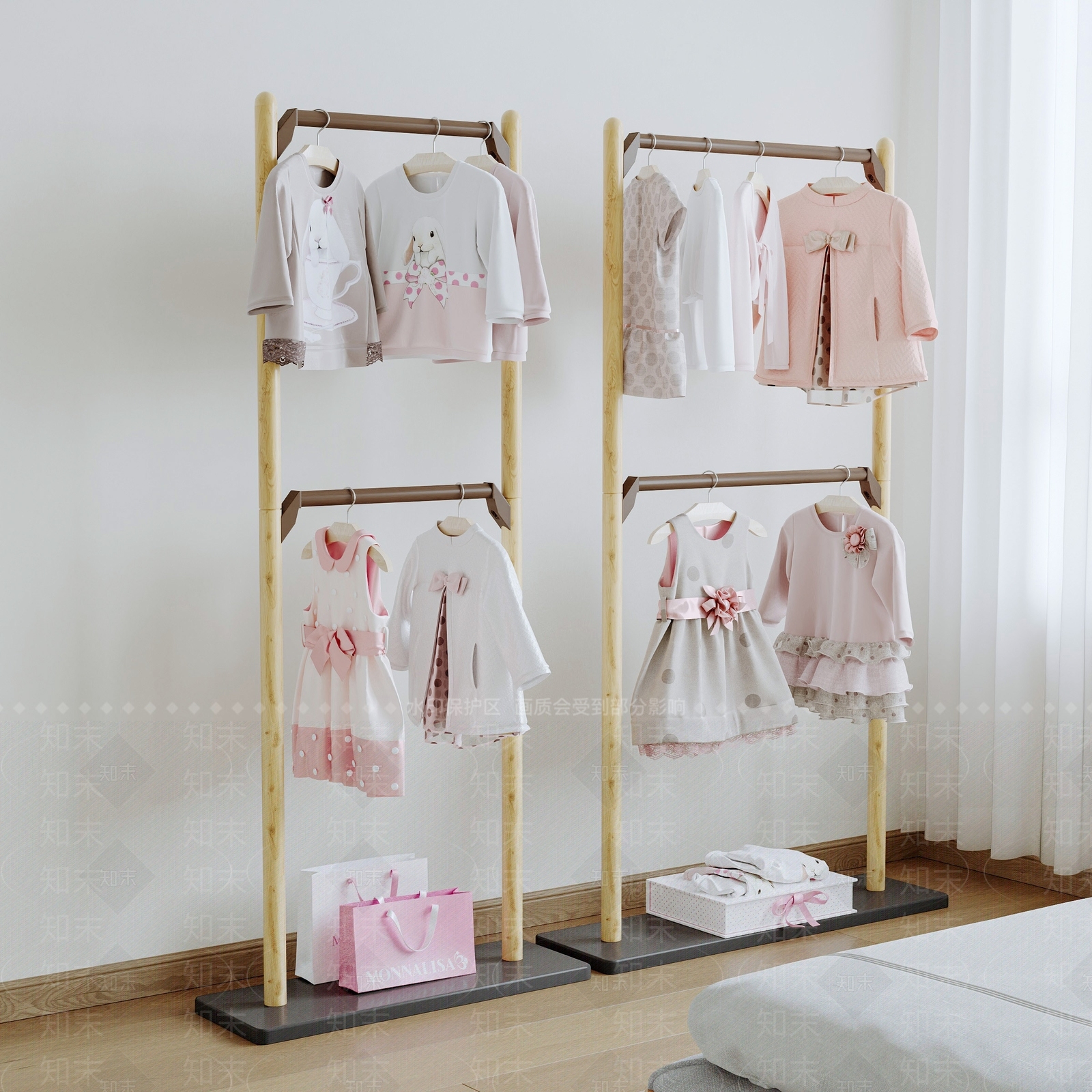 现代落地衣架3D模型下载【ID:1145761808】