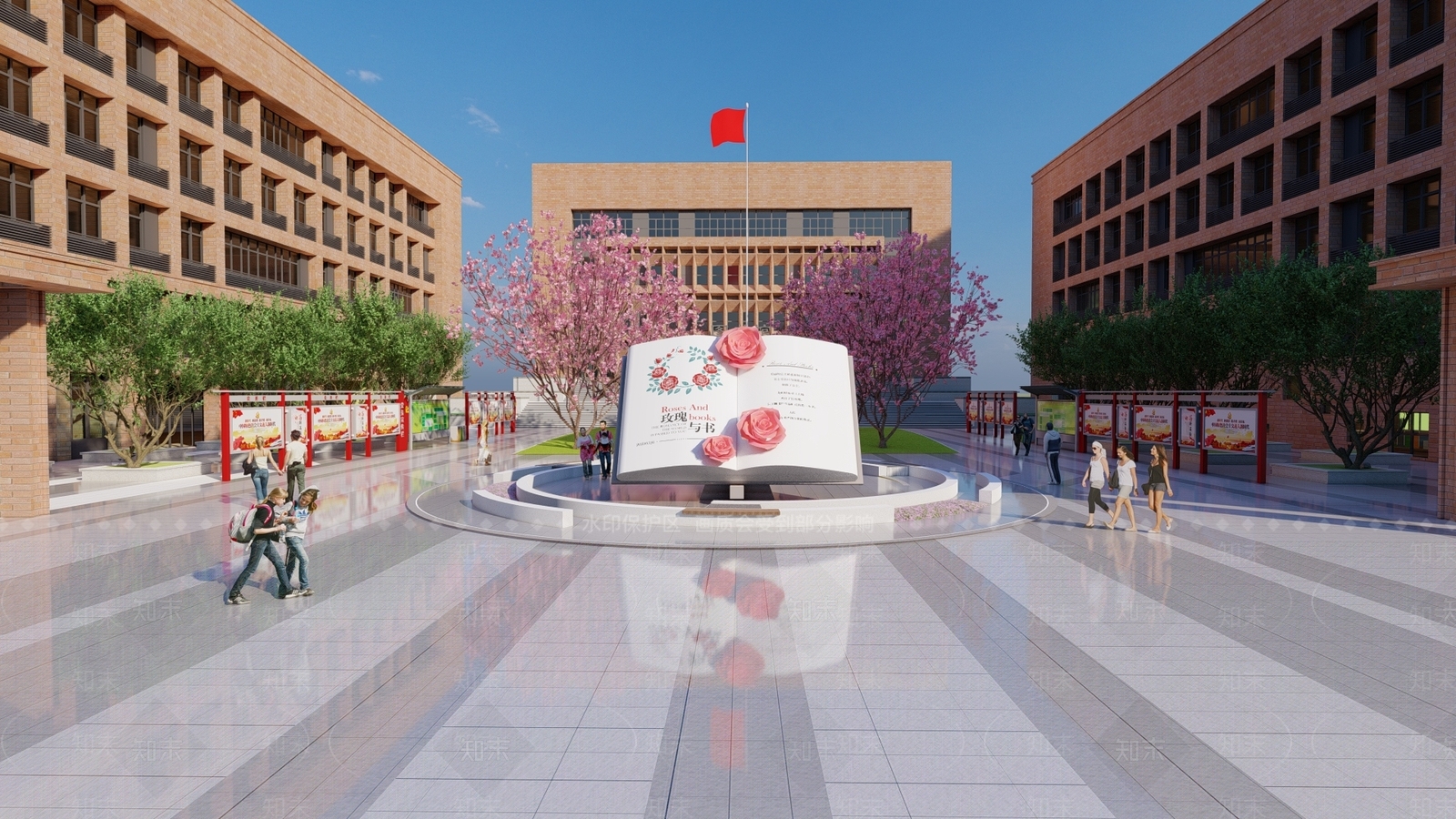 现代校园景观SU模型下载【ID:1145763213】