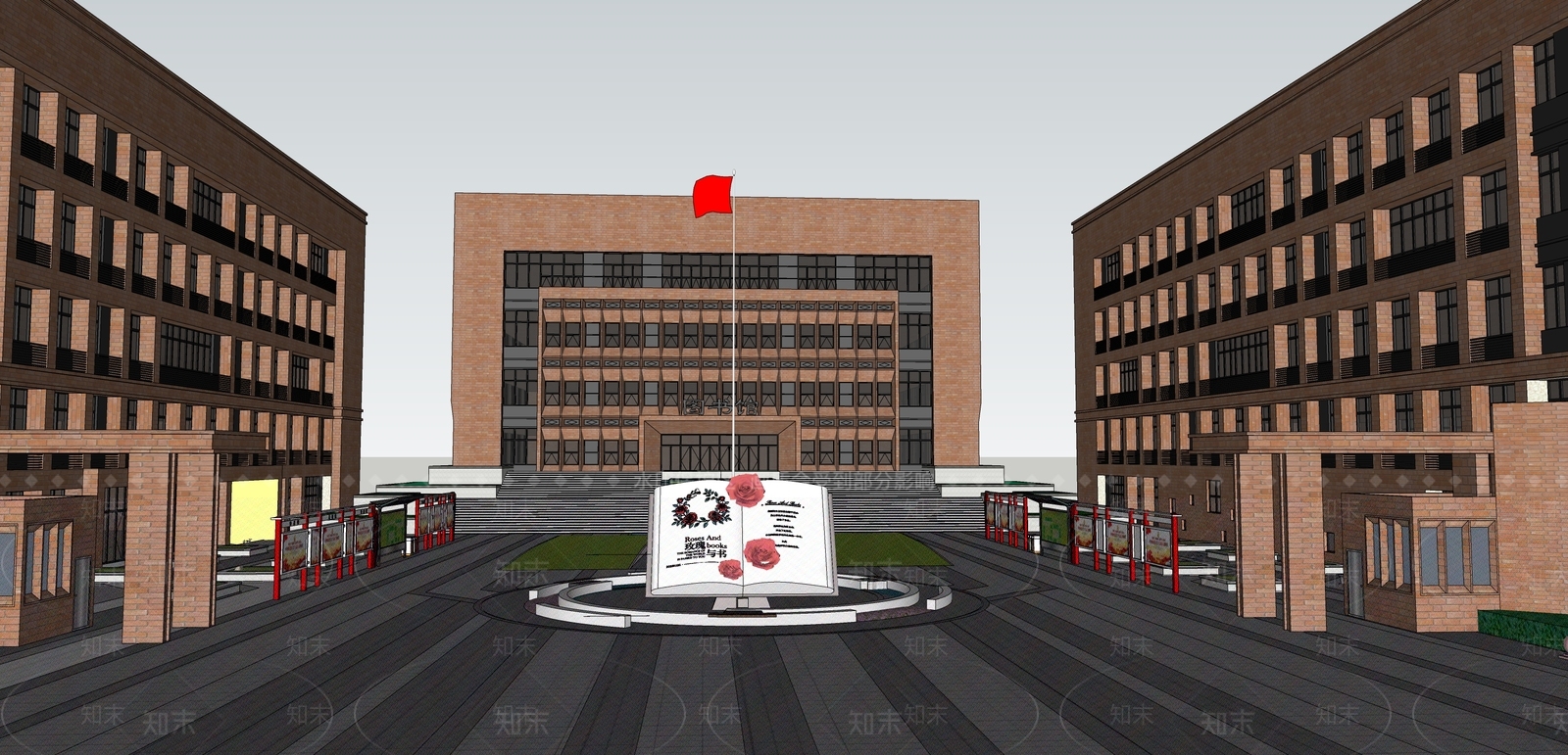 现代校园景观SU模型下载【ID:1145763213】