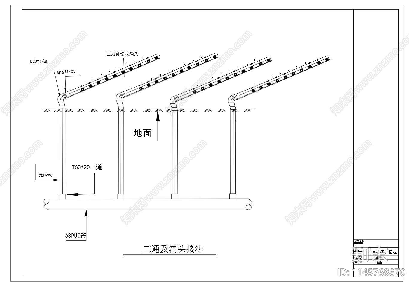 蓝莓滴灌工程设计图cad施工图下载【ID:1145768870】