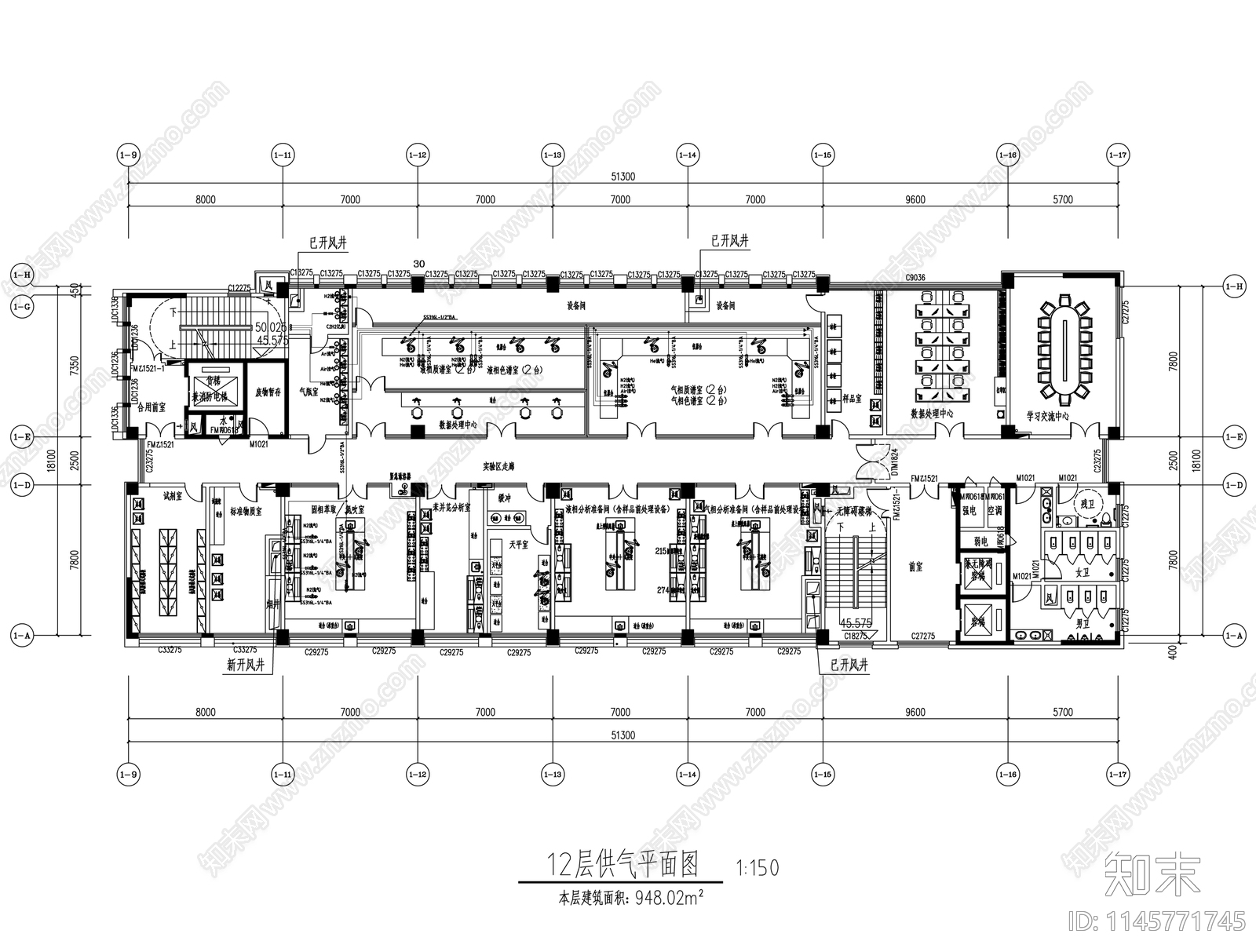 实验室集中供气cad施工图下载【ID:1145771745】
