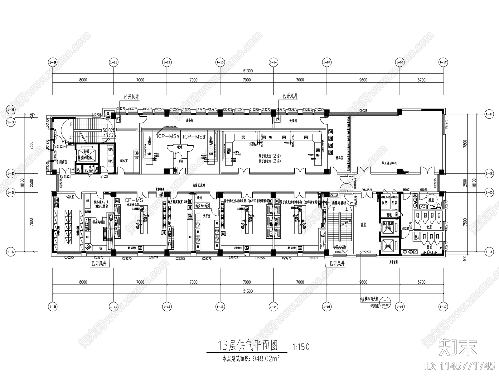 实验室集中供气cad施工图下载【ID:1145771745】