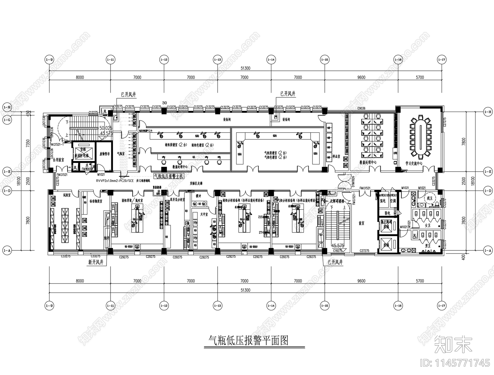 实验室集中供气cad施工图下载【ID:1145771745】