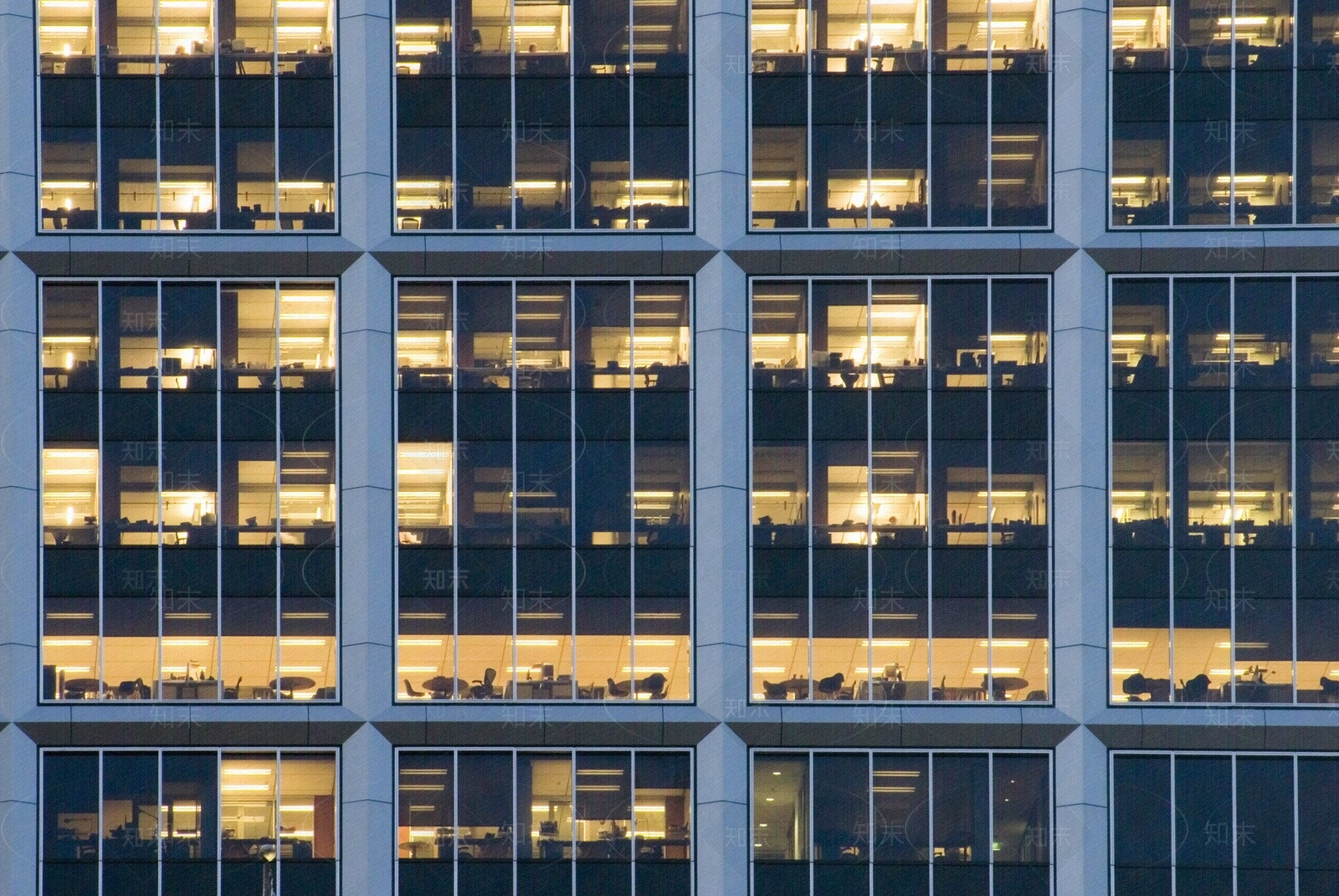 办公室夜景玻璃建筑外立面贴图下载【ID:1145776245】