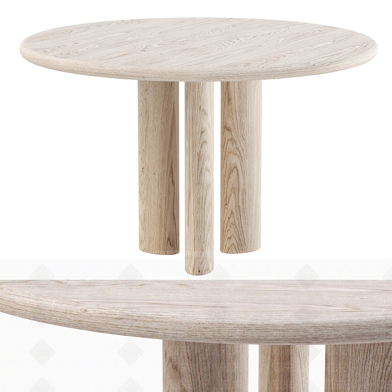 现代圆形餐桌SU模型下载【ID:1145777651】