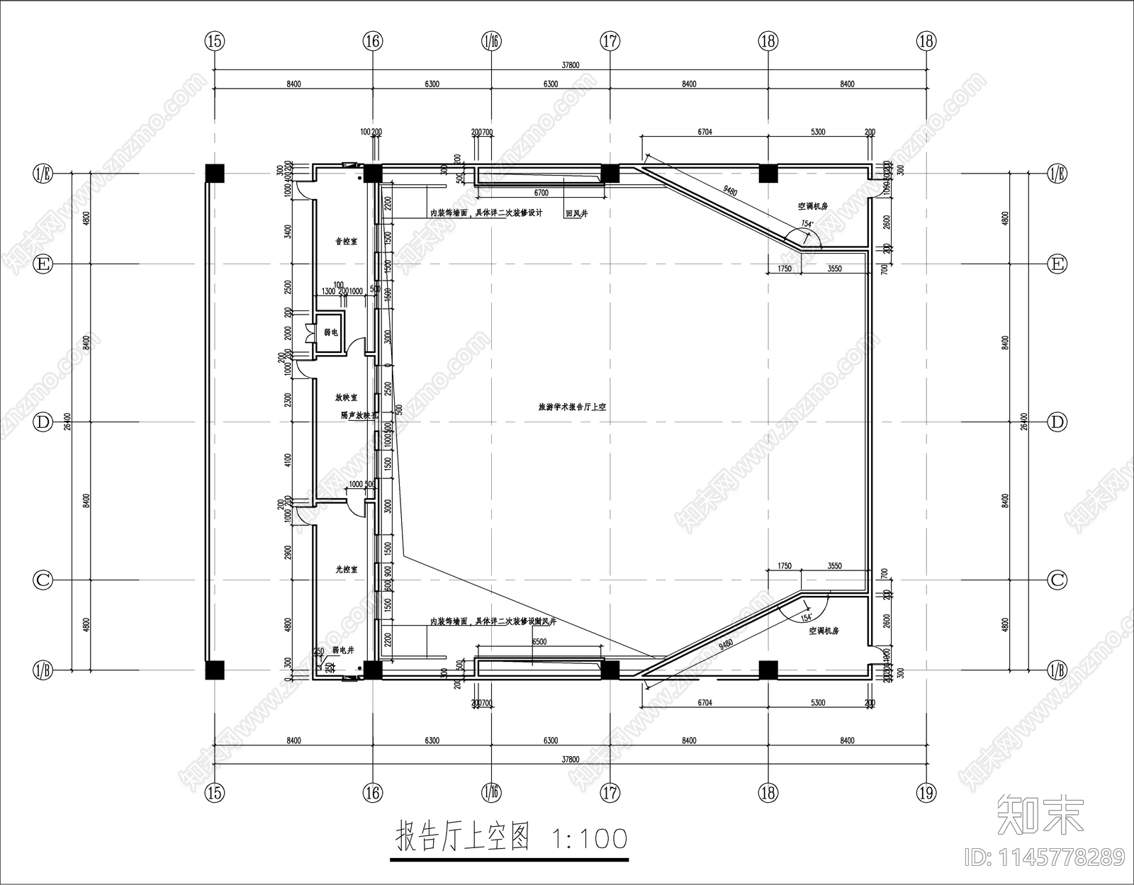 报告厅大样图cad施工图下载【ID:1145778289】