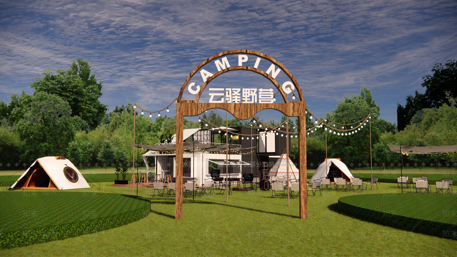 现代露营乡村公园SU模型下载【ID:1145779432】