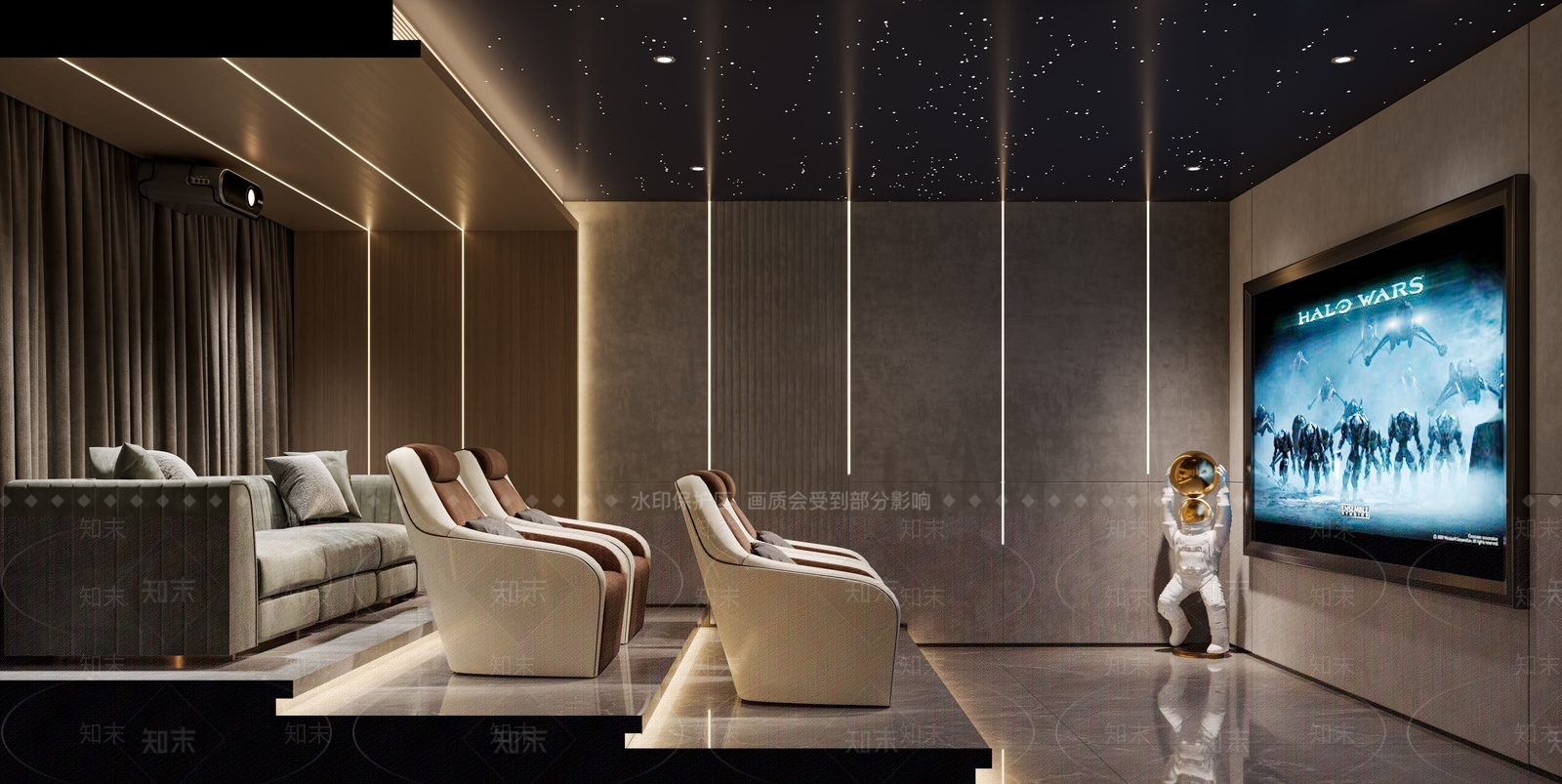 现代家居影音室3D模型下载【ID:1145780736】