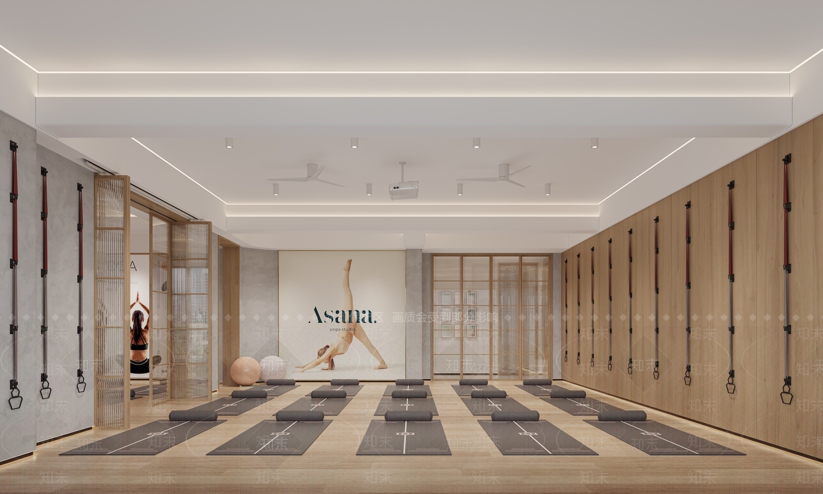 现代瑜伽室3D模型下载【ID:1145784451】