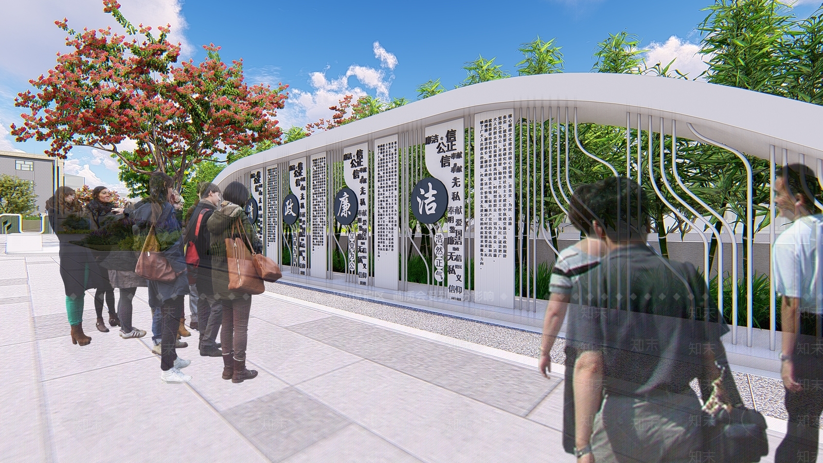 现代市民广场SU模型下载【ID:1145787317】