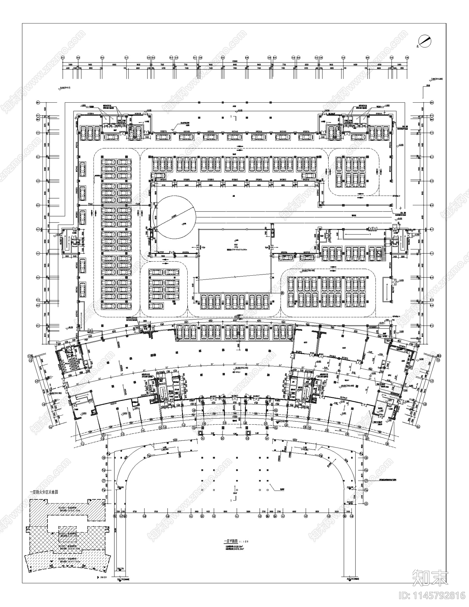 市民综合服务中心建筑cad施工图下载【ID:1145792816】