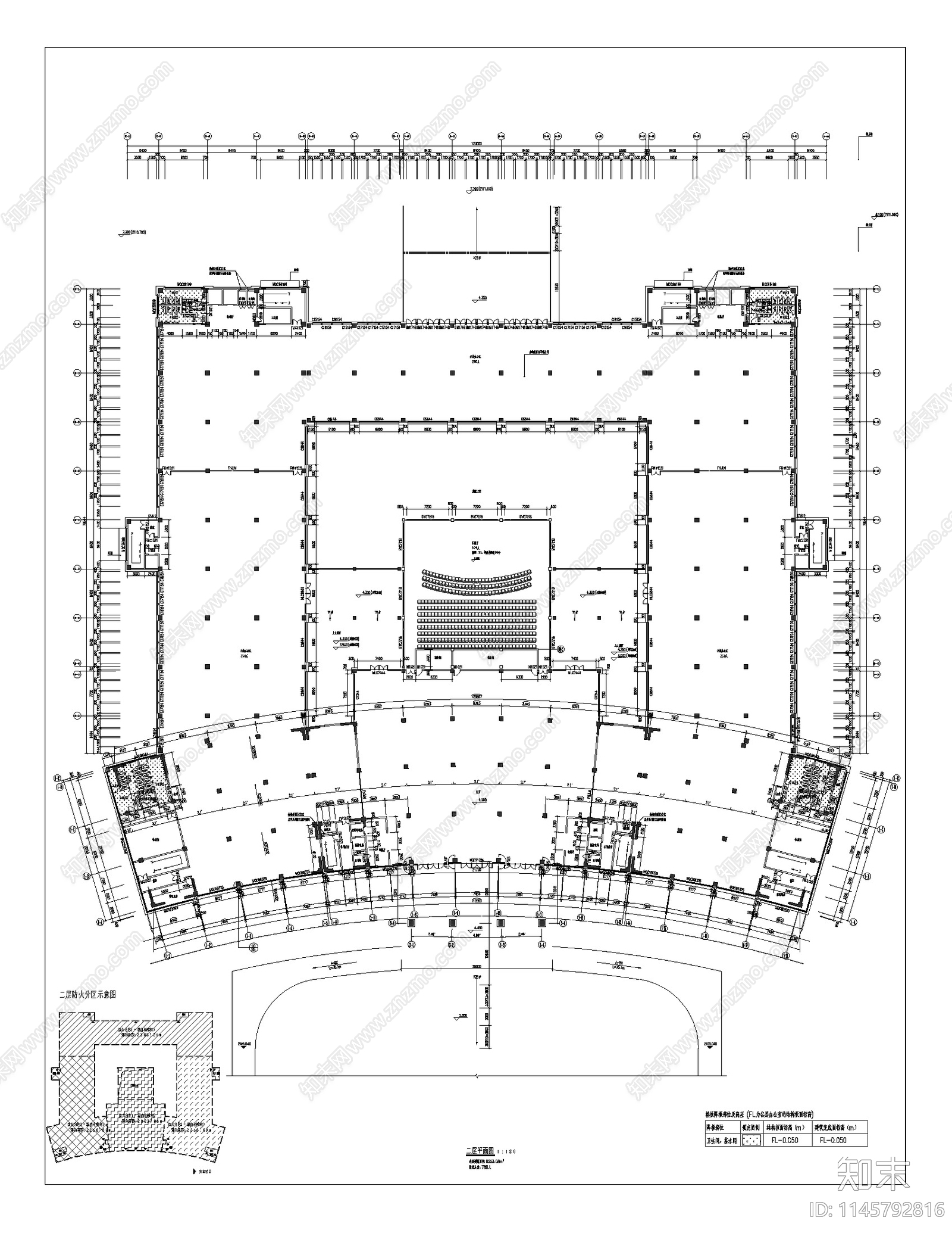 市民综合服务中心建筑cad施工图下载【ID:1145792816】