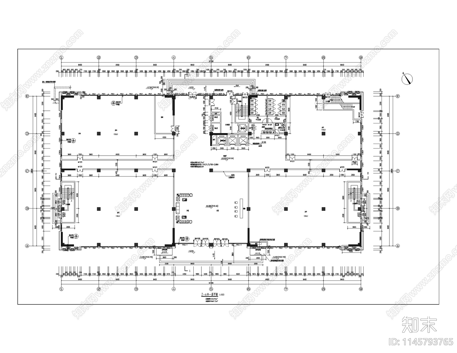 科技产业园办公大楼建筑施工图下载【ID:1145793765】