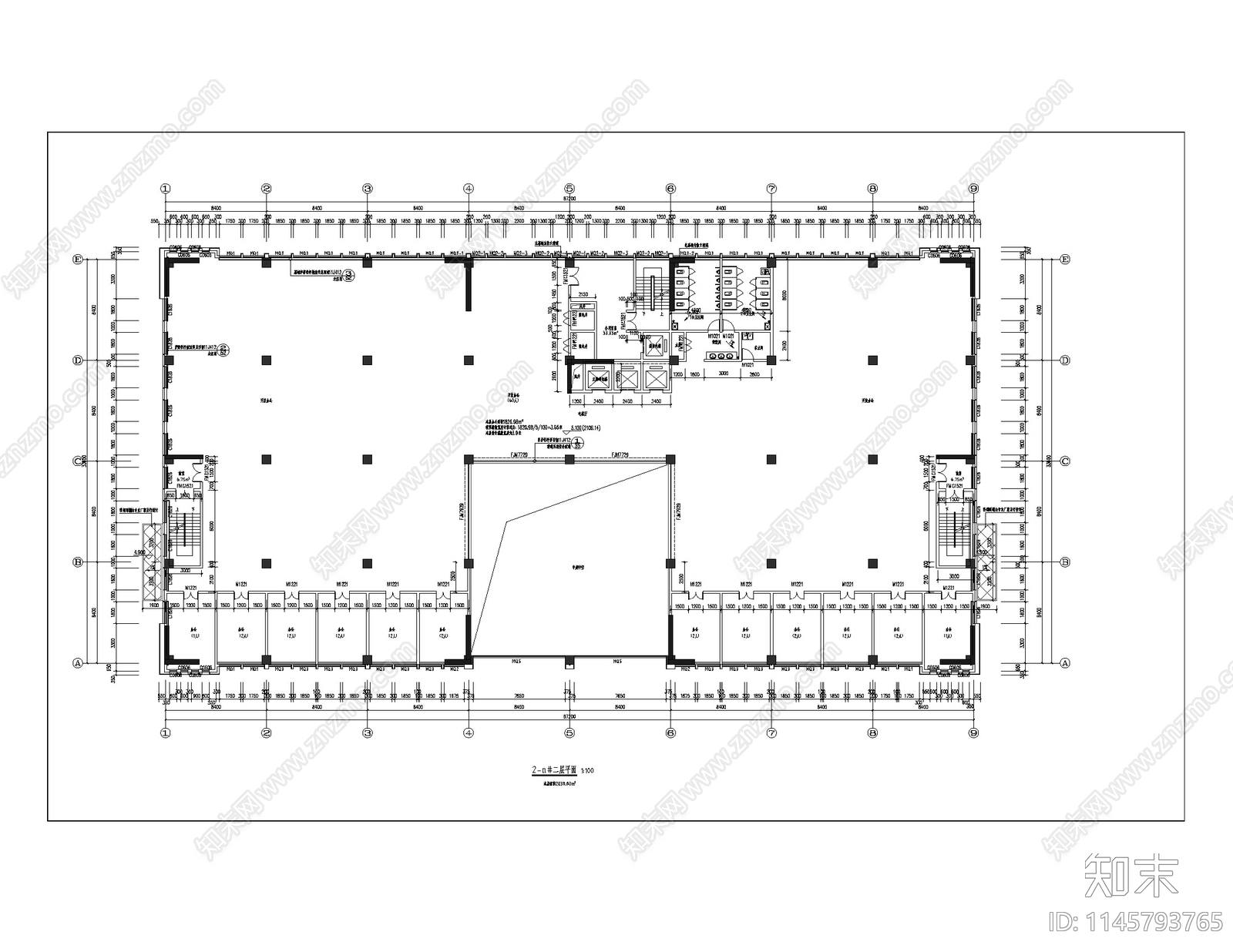 科技产业园办公大楼建筑cad施工图下载【ID:1145793765】