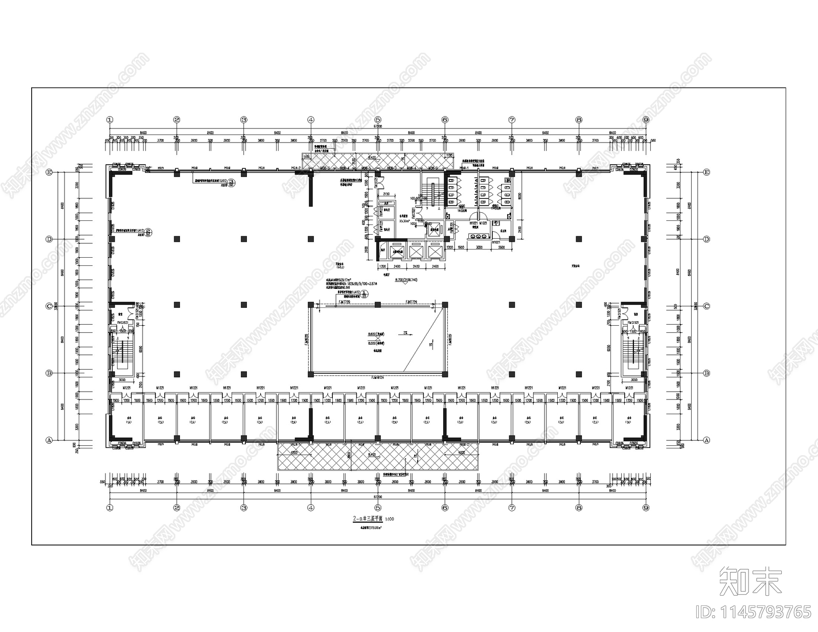 科技产业园办公大楼建筑cad施工图下载【ID:1145793765】