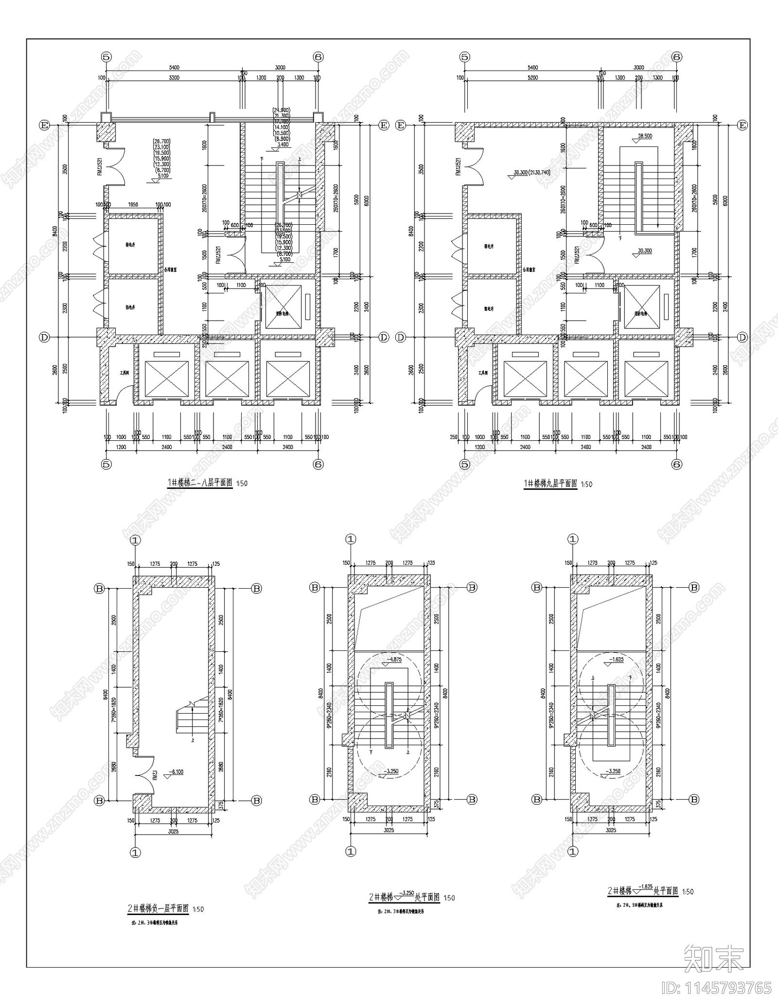 科技产业园办公大楼建筑cad施工图下载【ID:1145793765】