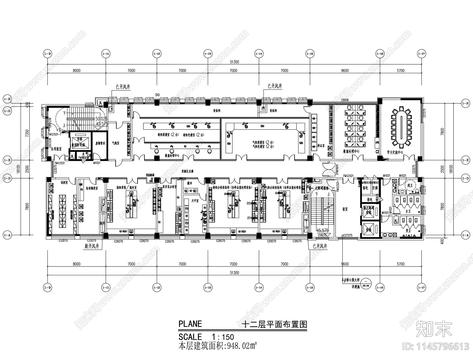 检测实验室装修室内施工图下载【ID:1145796613】