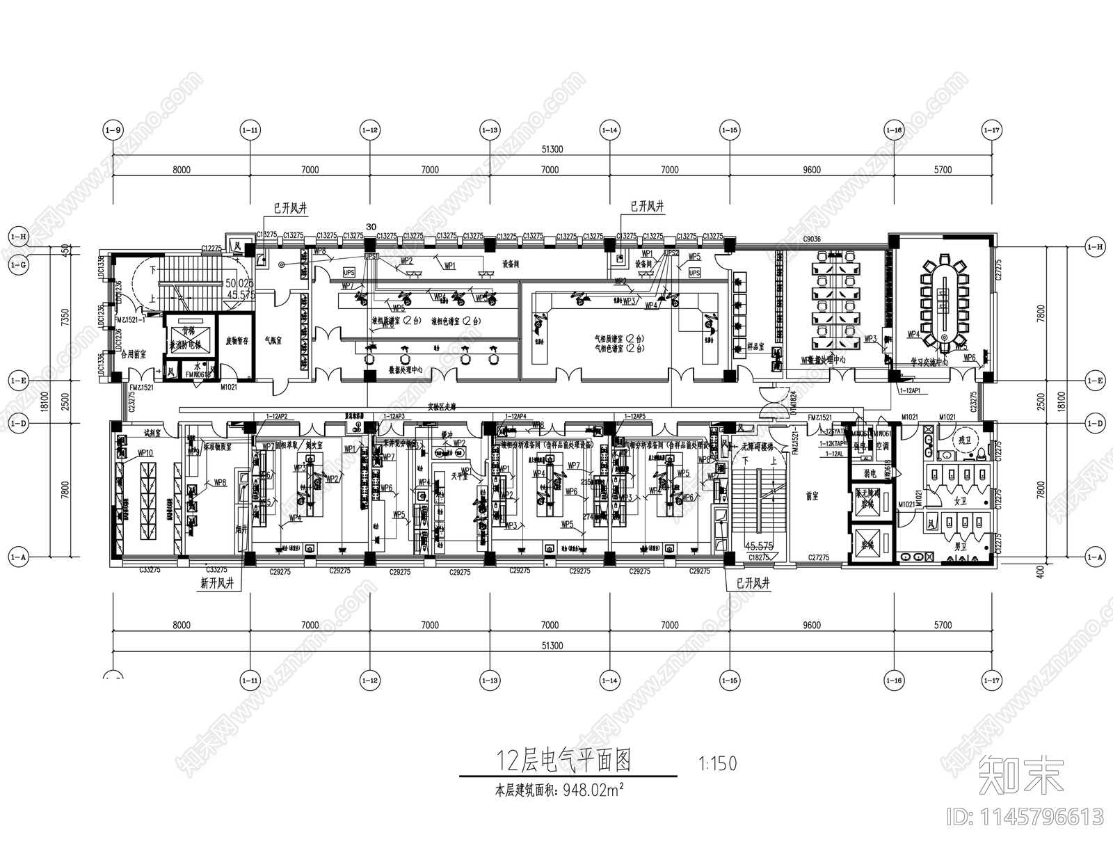 检测实验室装修室内施工图下载【ID:1145796613】