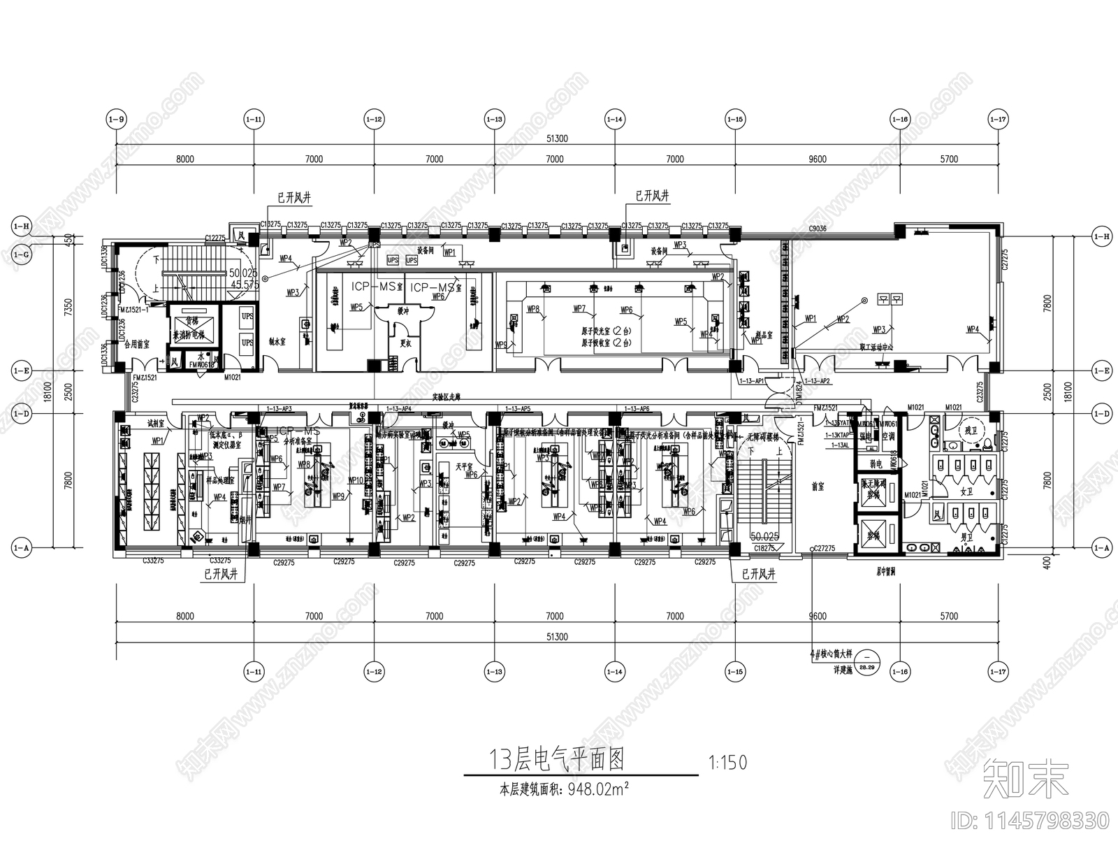 检验检测物理化学实验室室内cad施工图下载【ID:1145798330】