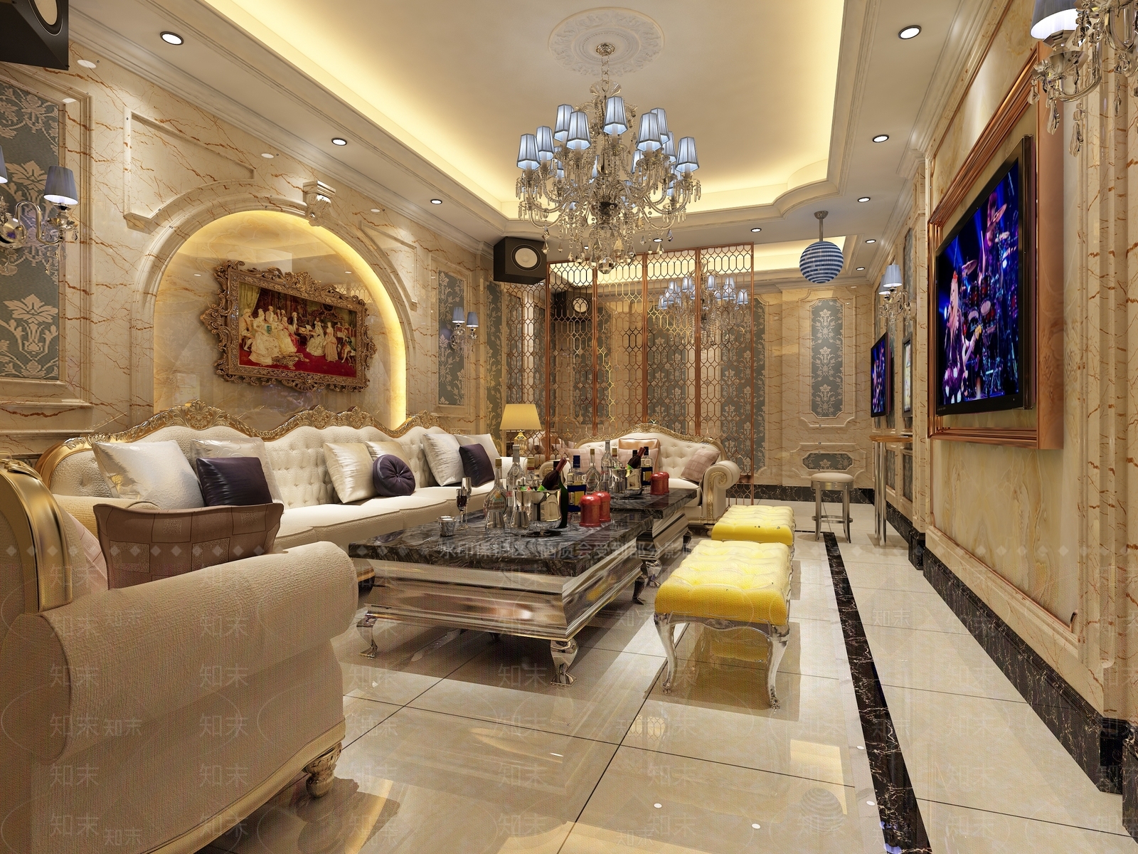 欧式古典KTV包厢3D模型下载【ID:1145798397】