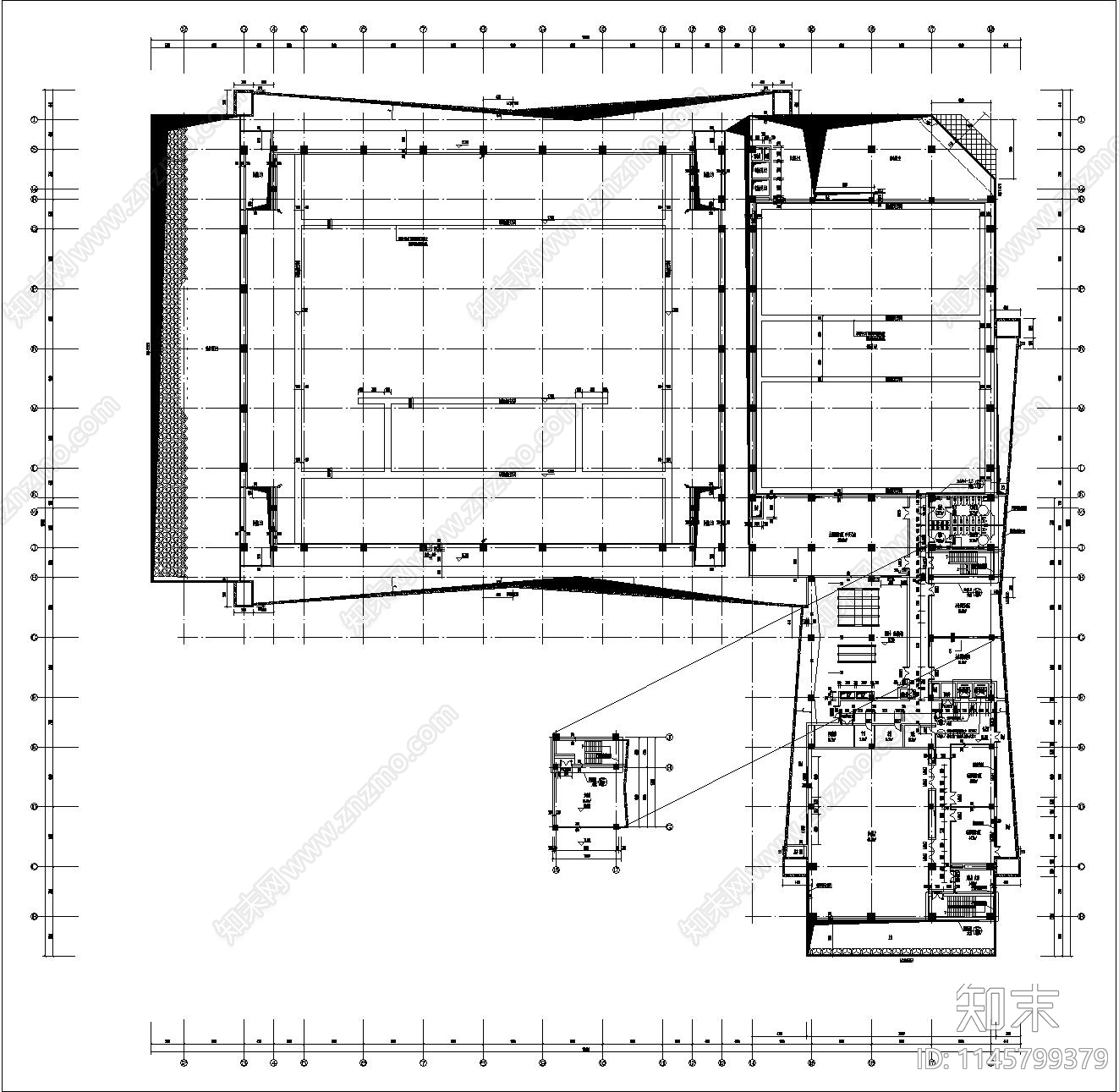 技师学校体育馆建筑施工图下载【ID:1145799379】