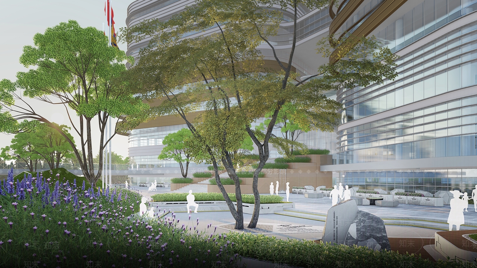 现代校园景观SU模型下载【ID:1146292153】