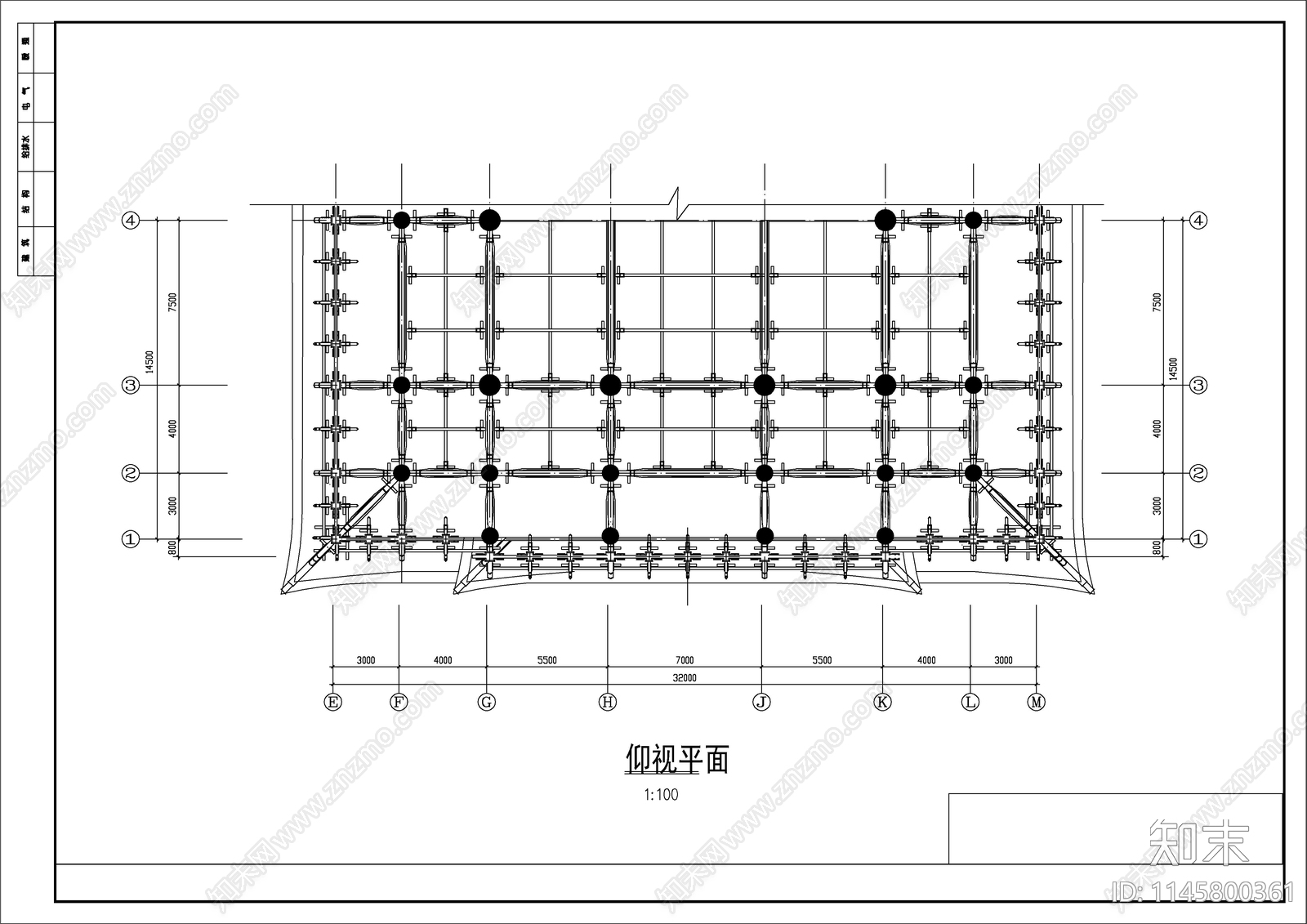 山门殿建筑cad施工图下载【ID:1145800361】