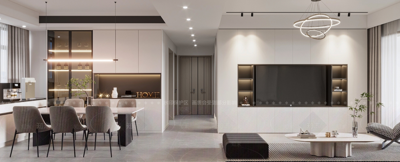 现代客餐厅3D模型下载【ID:1145804379】_知末3d模型网